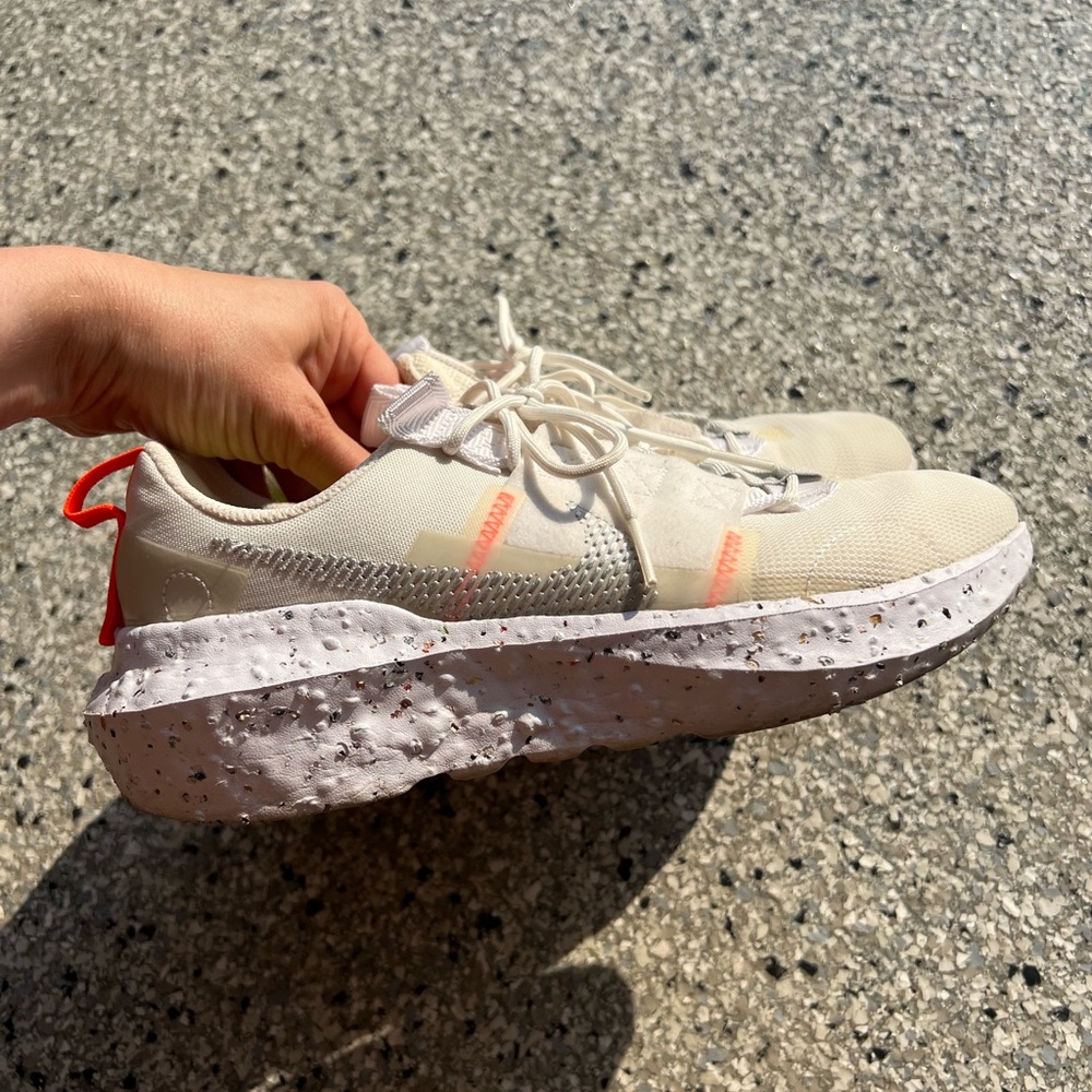 Nike Cream Sneakers with Orange Highlights